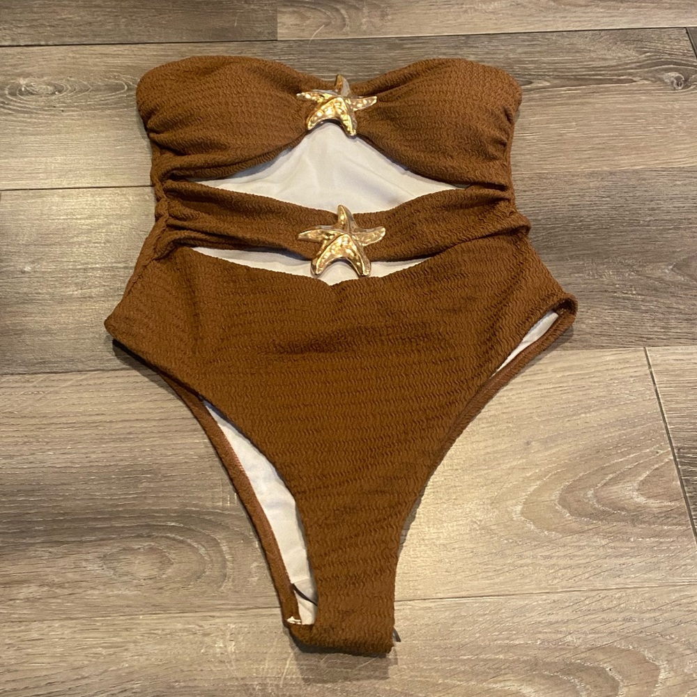 SHEIN Brown Starfish One Piece - Medium NWOT